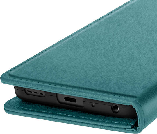 Husă Wallet Avizar Oppo A5x Cu Curea De Mână Funcție Stand Video Turcoaz