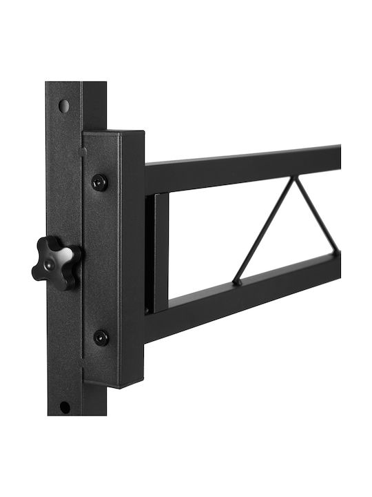 Desk Wooden Black with Metal Legs & Adjustable Height 80x40x111cm