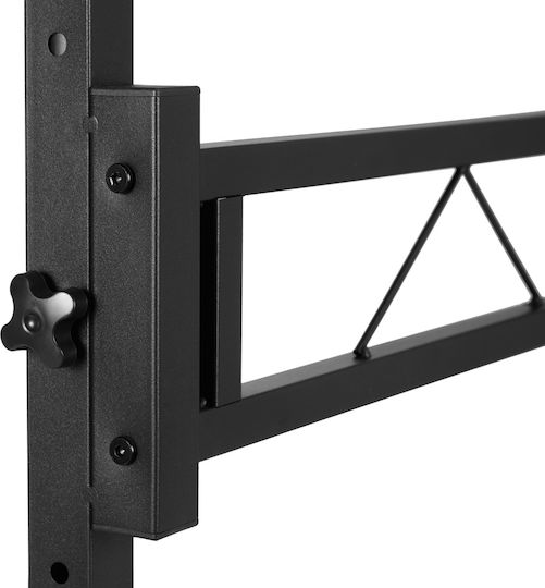 Desk Wooden Black with Metal Legs & Adjustable Height 80x40x111cm