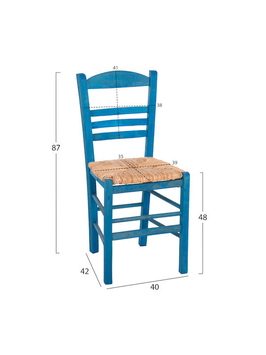 Jhett Καρέκλα Καφενείου Ξύλινη Μπλε 40.5x43x88εκ.