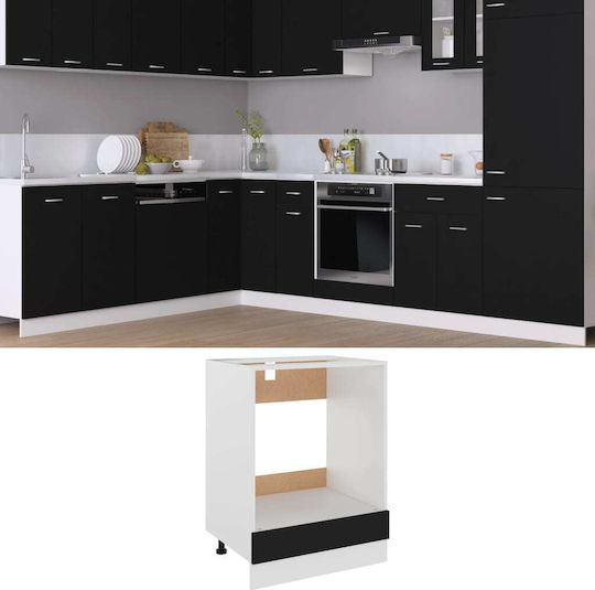Lower Oven Cabinet Black 60x46x81.5cm