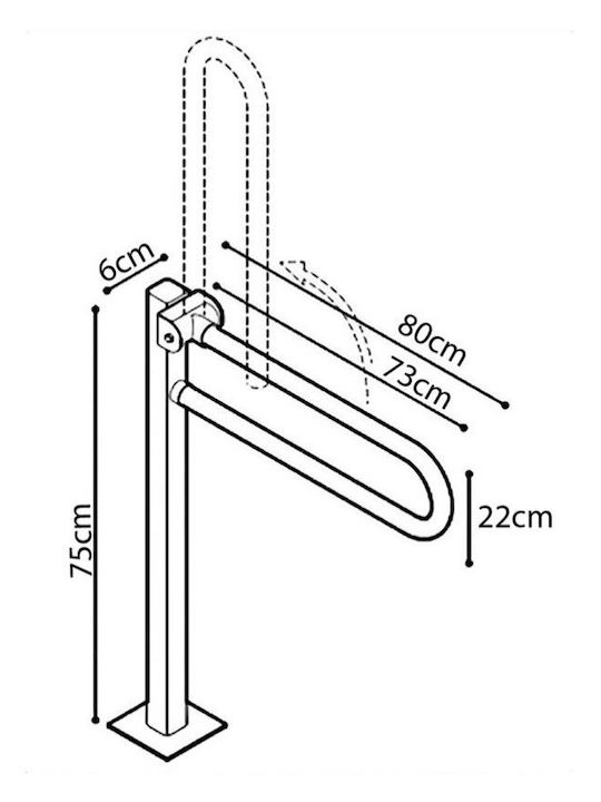 Interflex Λαβή Μπάνιου Inox ΑΜΕΑ Ασημί
