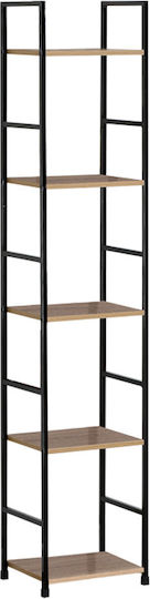 Bookcase Azuel Natural-Black 29x23.5x144cm