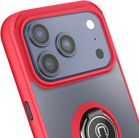 Калъф Avizar За Iphone 17 Pro С Пръстен Стойка Магнитно Закрепване Червен
