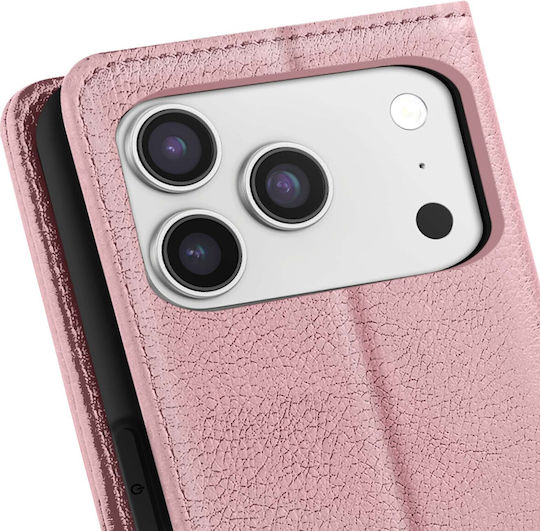 Avizar Chesterfield Series Wallet Case Iphone 17 Pro Stand Function Rose Gold
