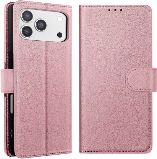 Avizar Chesterfield Series Wallet Case Iphone 17 Pro Stand Function Rose Gold