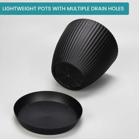 Belle Vous Set 5 Pots Plastic Multicolor with Saucer