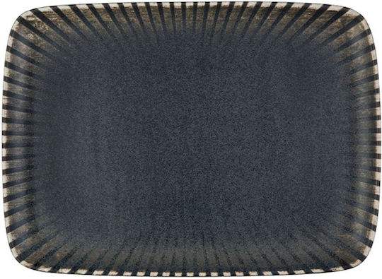 Fine Servierplatte Rechteckig aus Porzellan Schwarz 1Stück Fine Servierplatte Rechteckig aus Porzellan Schwarz 1Stück