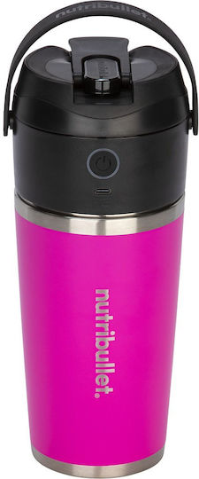 NutriBullet Flip Μπλέντερ με Ανοξείδωτη Κανάτα 590 ml 11.1V Ροζ