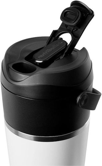 NutriBullet Flip Μπλέντερ με Ανοξείδωτη Κανάτα 590 ml 11.1V White