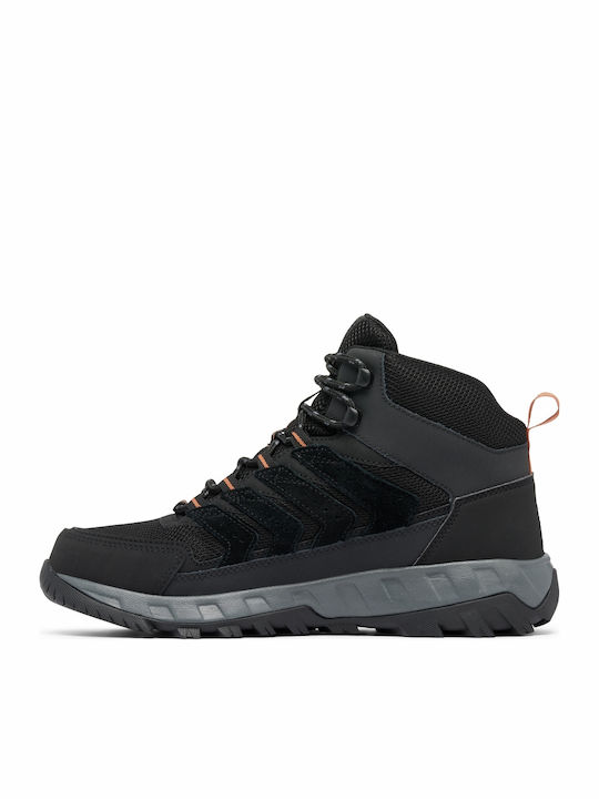 Columbia Strata Trail Mid Wp Ανδρικά Ορειβατικά Μποτάκια Αδιάβροχα Μαύρα