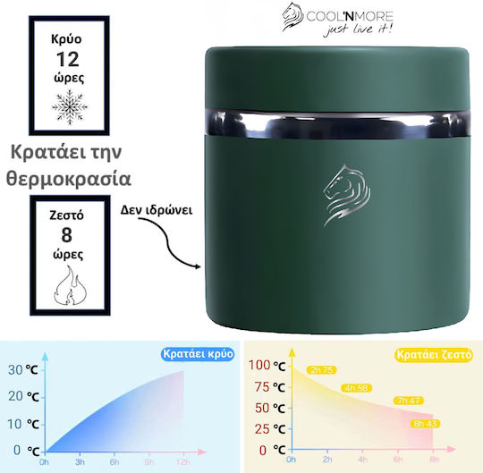 Cool'NMore Lunchbox Isolierte Lunchbox Inox Grün 600ml 1Stück