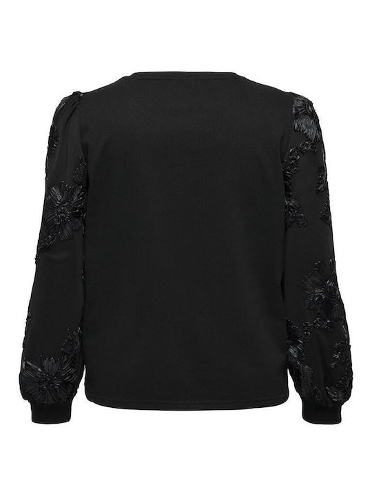 Women's Blouse Cotton Long Sleeve Floral Black