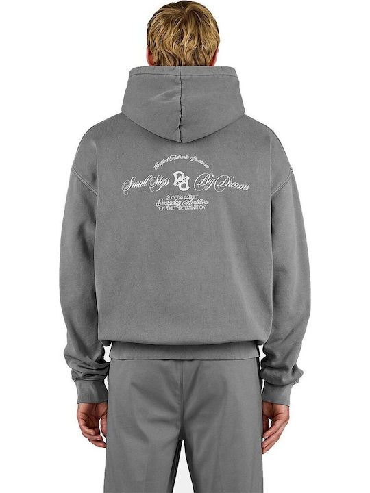Vintage Grey Men's Sweatshirt with Hood