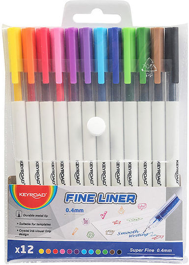 Keyroad Zeichenmarker Mehrfarbig 12Stück