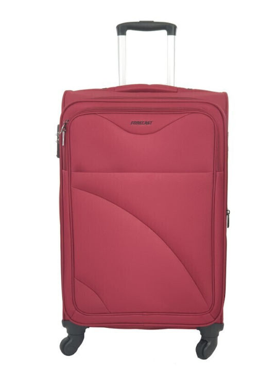 Forecast 8317 Mittlerer Reisekoffer Weichschalen Rot mit 2 Räder Höhe 60cm