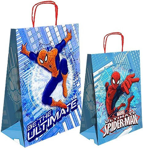 Хартияна Чанта За Подарък С Тема Spiderman 24x32x10см (Различни Дизайни/Цветове)