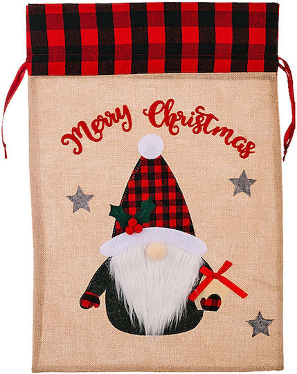 XMASfest Fabric Christmas Sack for Gift Beige 57x38cm.