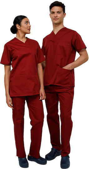Ultima Unisex Navy Blue Pants & Blouse Set Cotton and Polyester