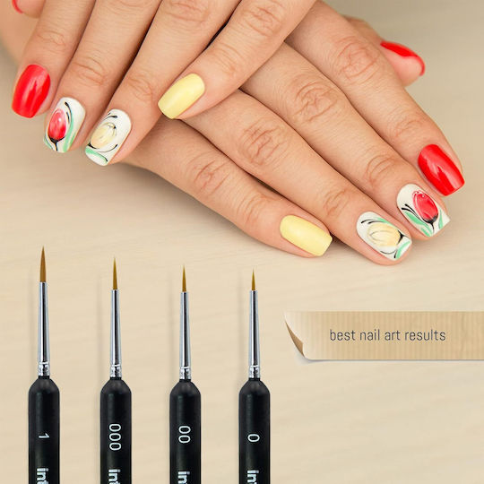 Set 4 Perii De Precizie Intrend Premium Acuarelă Ulei Acrilic Pictură Față Artă Unghii