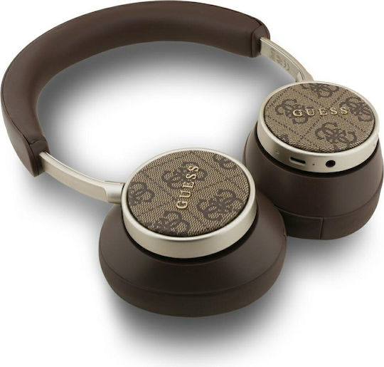 Guess 4G Classic Logo Wireless / Wired Over Ear Headphones with 32 hours of Operation Brown