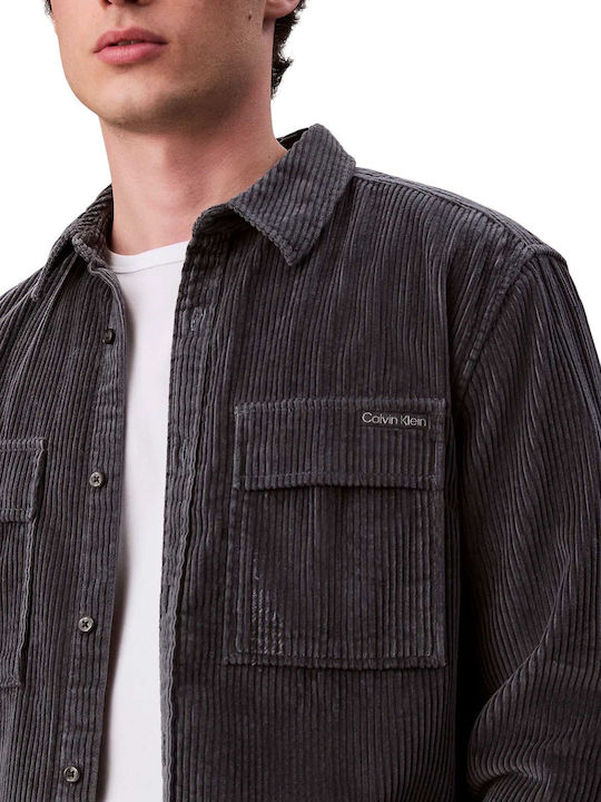 Long-sleeved Corduroy Shirt Blue