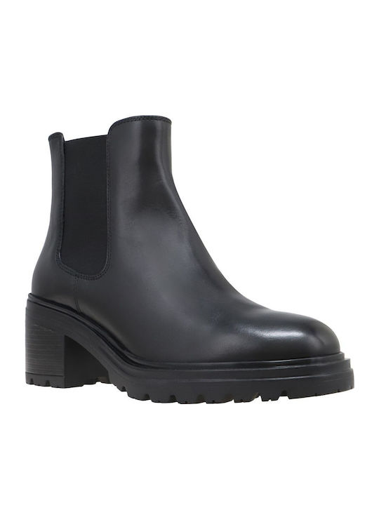 Damiana E Leather Women's Chelsea Boots with Medium Heel Black