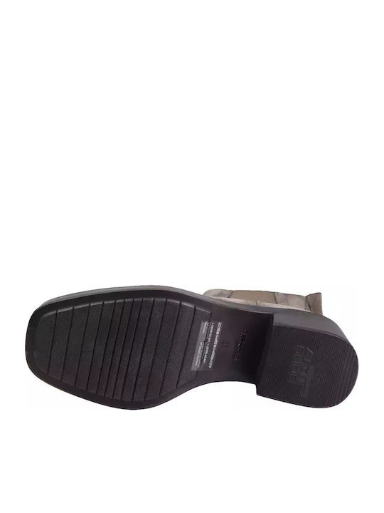 Leder Damen Chelsea Stiefeletten Braun