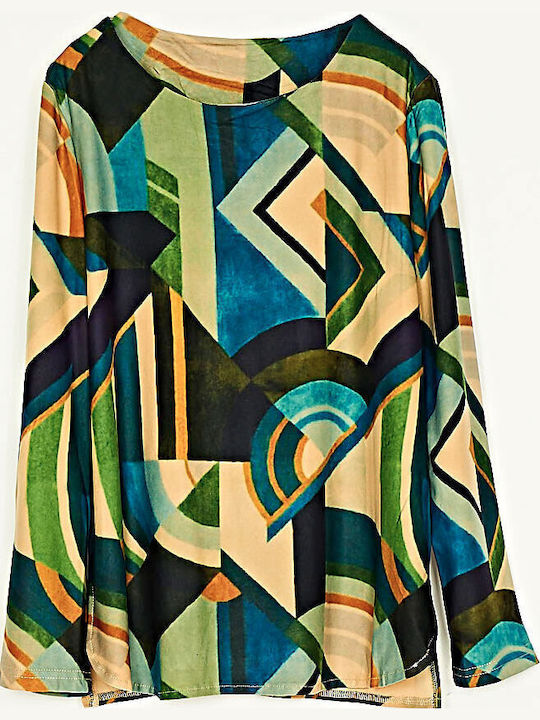 Bluza Damă Cu Decolteu Tip Zâmbet Multicolor