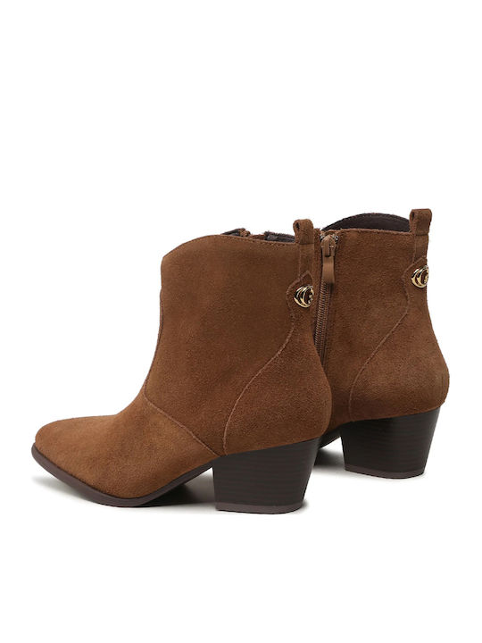 Leder Stiefeletten Damen Braun