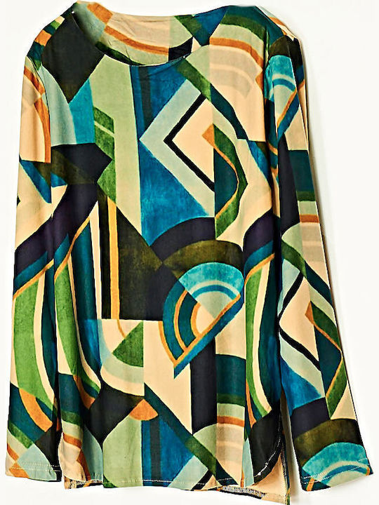 Bluza Damă Cu Decolteu Tip Zâmbet Multicolor