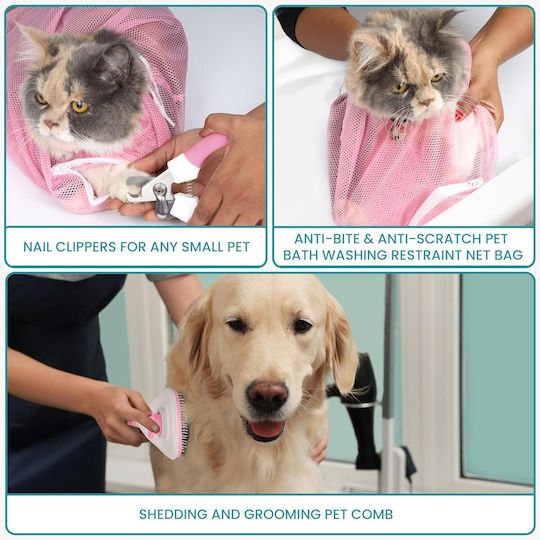 Belle Vous Brush Small / Medium Dogs for Coat Grooming Pink