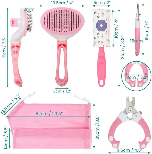 Belle Vous Brush Small / Medium Dogs for Coat Grooming Pink