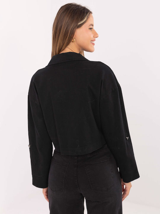 Scurtă Jachetă de femei din denim Black