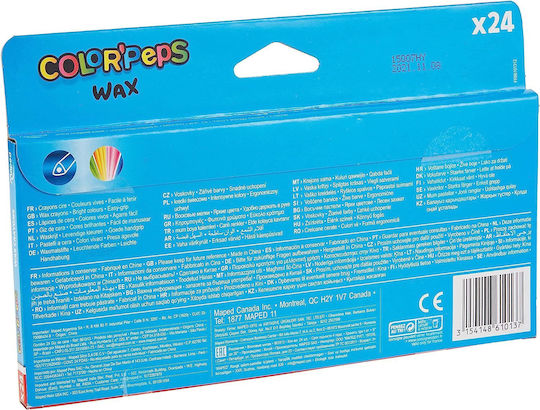 Maped Color Peps Wax Set de creioane colorate cu 24 culori