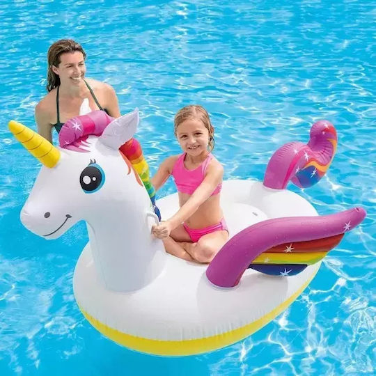 Intex Unicorn Inflatable Ride On for Sea Unicorn with Handles White 210x140cm