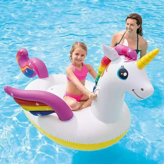 Intex Unicorn Inflatable Ride On for Sea Unicorn with Handles White 210x140cm