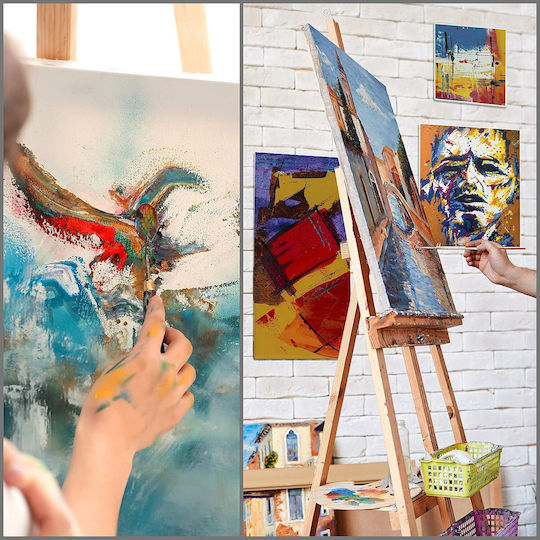 Set 4 Pânze De Pictură Belle Vous Bumbac Imprimat 16 Bare Din Lemn Pentru Întindere Dimensiuni Mixte Potrivite Pentru Vopsele Acrilice Și Ulei Alb