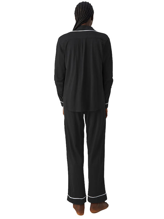 DKNY Winter Damen Pyjama-Set Schwarz