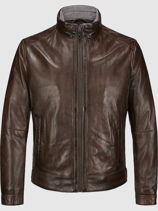 Δερμάτινο Μπουφάν Brown