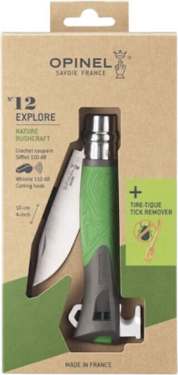 Opinel No.12 Cuțit De Buzunar De Supraviețuire Verde