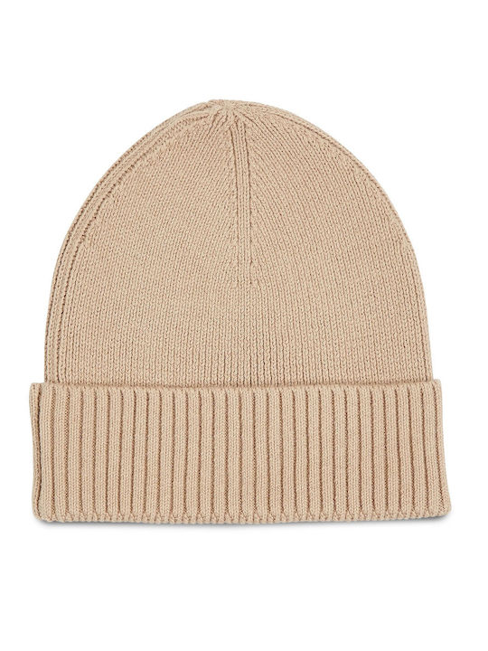 Flag Beanie Unisex Beanie Knitted in Beige color
