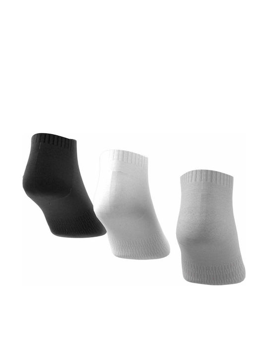 adidas Thin Light Sportsocken Mehrfarbig 3 Paare Mittelgrau meliert / Weiß / Schwarz