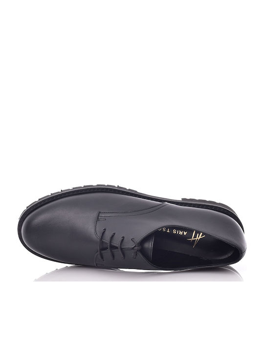 Δερμάτινα Γυναικεία Oxfords σε Μαύρο Χρώμα