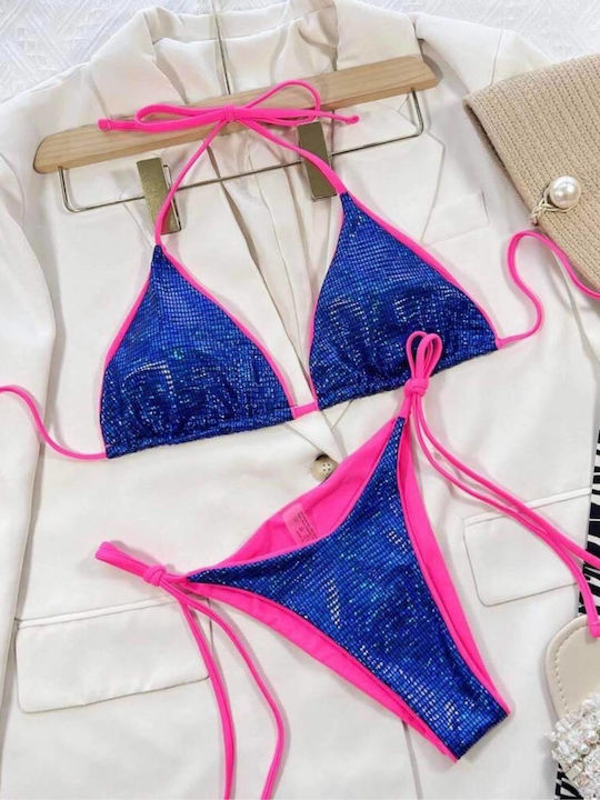 Bikini Set Top & Slip Bottom Blue