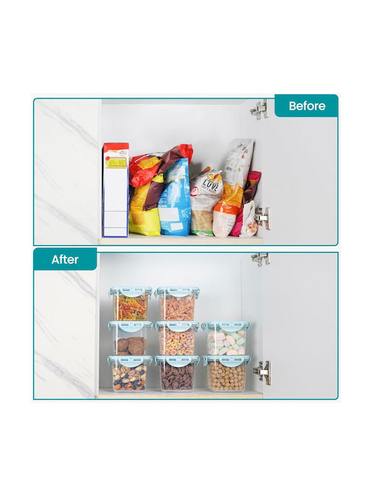 Belle Vous Set 15buc Cutii Uz General cu capac Plastic Albastru 650ml