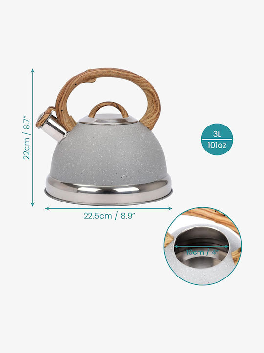 Belle Vous Wasserkocher Edelstahl Gray 3000ml