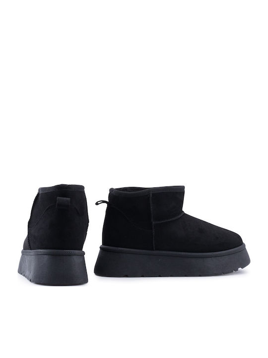 Stiefeletten Damen mit Pelz Schwarz