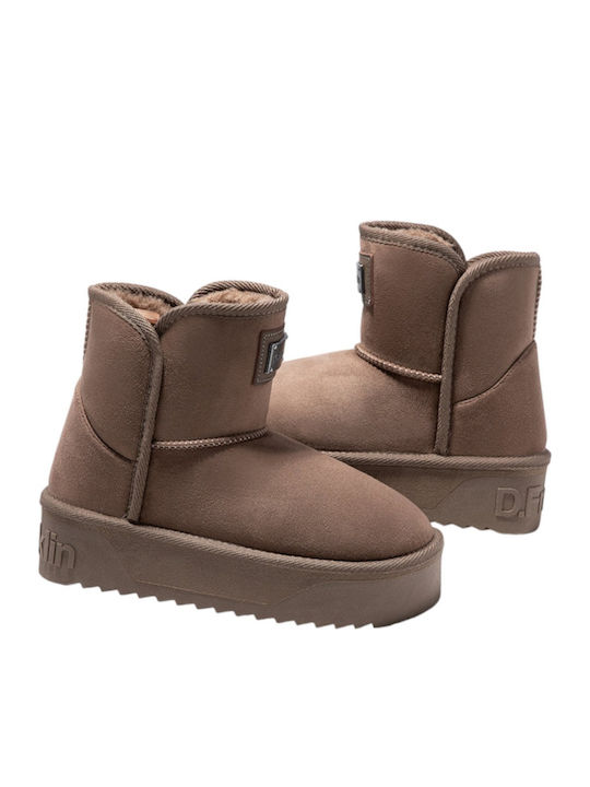 Nordic V.2 Women's Ankle Boots with Fur Brown