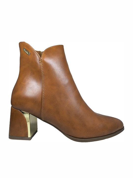 Women's Ankle Boots with Medium Heel Brown